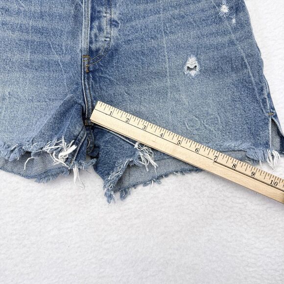 Abercrombie & Fitch Jean Shorts Women’s Size 4 / 21 High Rise Denim 4” Raw Hem - Picture 9 of 9